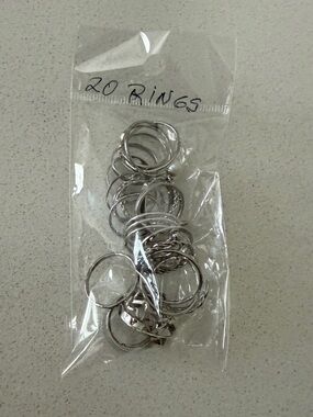 BUNDLE of 20 Silver Tone Rings NWOT